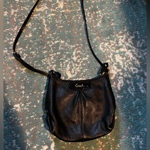 Coach black leather crossbody